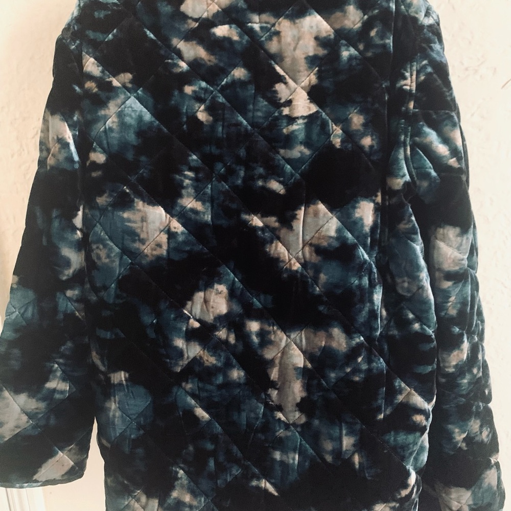 Johnny Was + NM "Shadow" Silk Rayon Blend Velvet Quilted Jacket Pockets MED P… - Picture 6 of 6